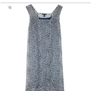 Eileen Fisher Ellipses crinkle silk print in Navy and White  Dress